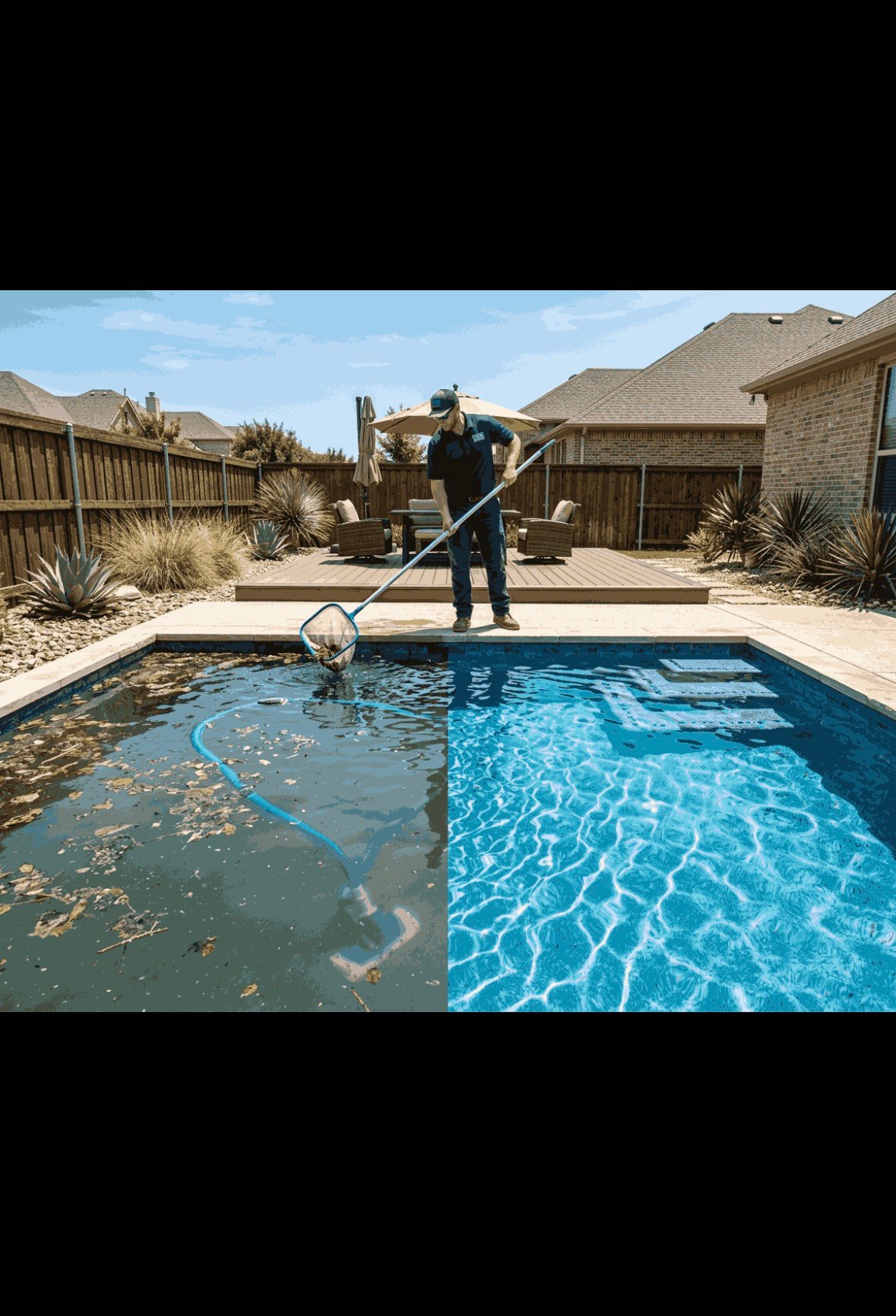 A green pool restored to clear blue water